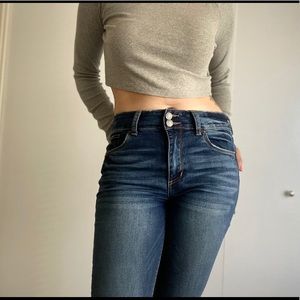 (2 for $10)* Gray Long Sleeve Crop Top